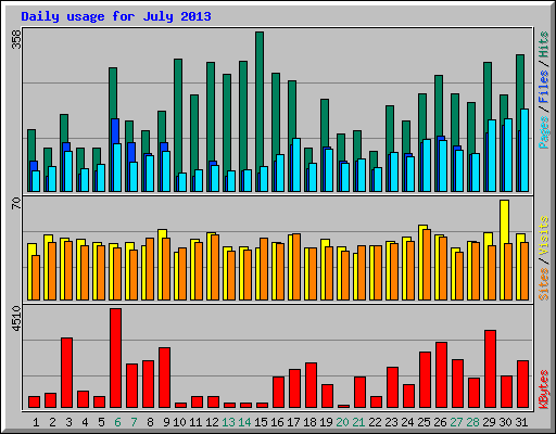 Daily usage for July 2013
