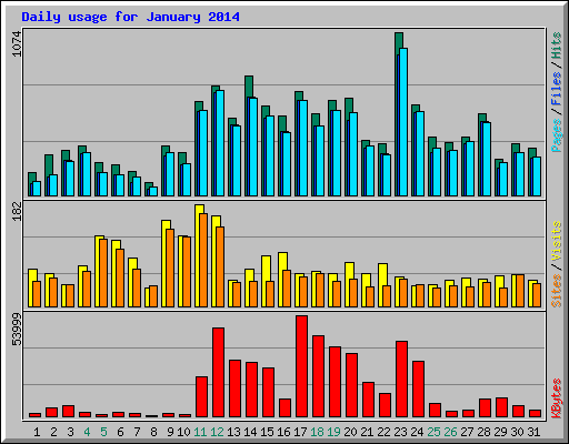 Daily usage for January 2014