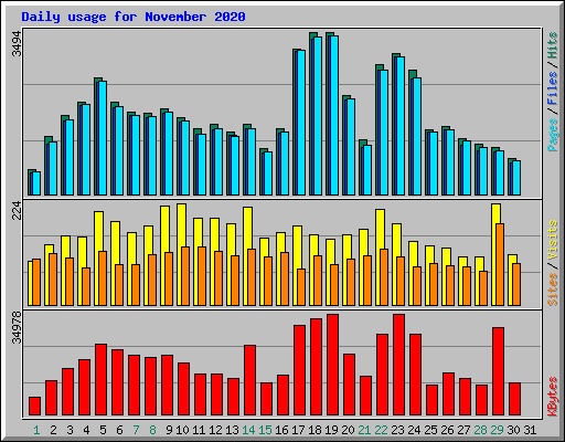 Daily usage for November 2020