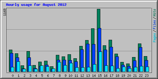 Hourly usage for August 2012