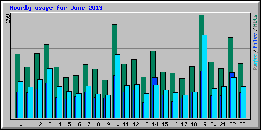 Hourly usage for June 2013