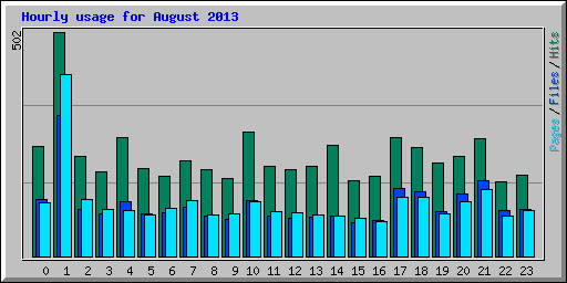 Hourly usage for August 2013
