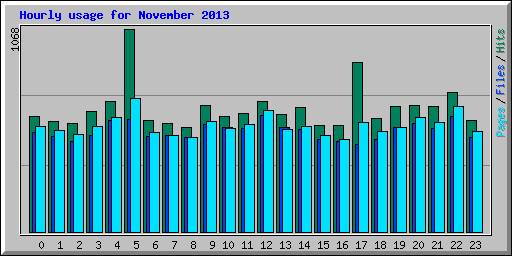 Hourly usage for November 2013