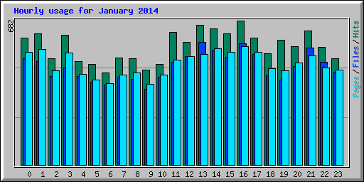 Hourly usage for January 2014