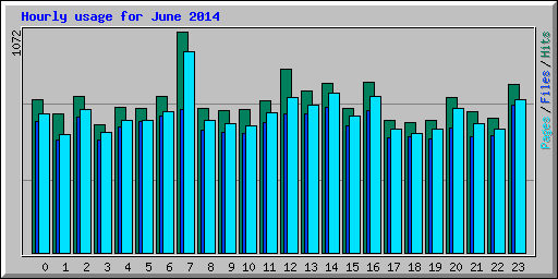 Hourly usage for June 2014