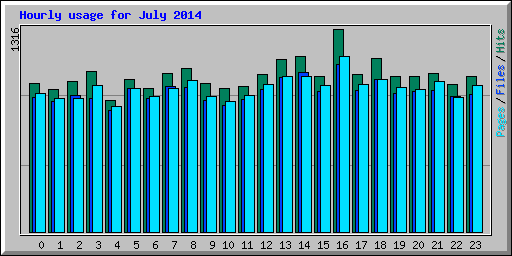 Hourly usage for July 2014