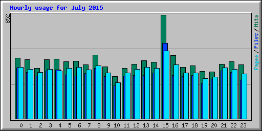 Hourly usage for July 2015