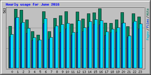 Hourly usage for June 2016