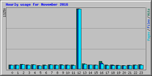 Hourly usage for November 2016