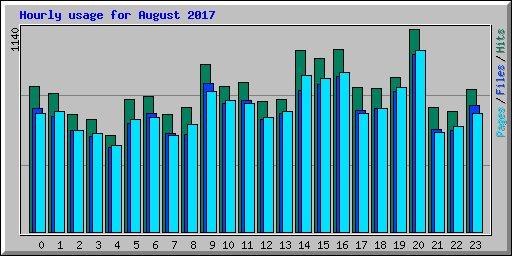 Hourly usage for August 2017