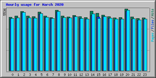 Hourly usage for March 2020