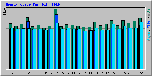 Hourly usage for July 2020