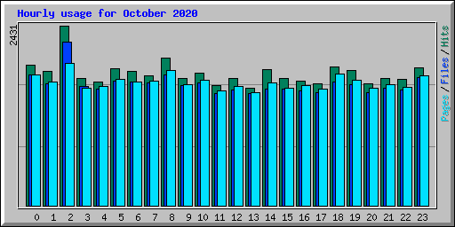 Hourly usage for October 2020