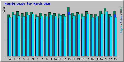Hourly usage for March 2023